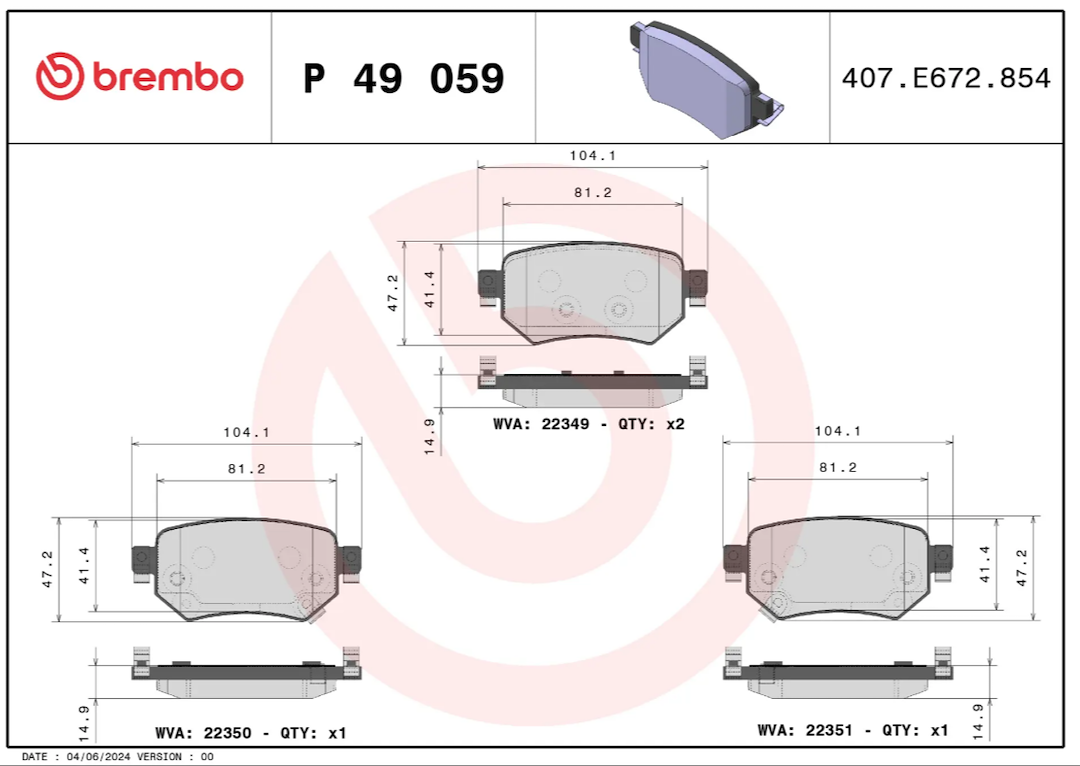 Brembo P49059 Brake Pad