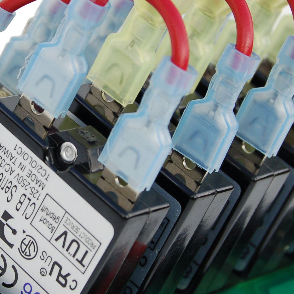 Blue SEA No Supplier Warranty Power Distribution Box 4376-BSS - Gray Panel WD 12VDC Clb 6POS