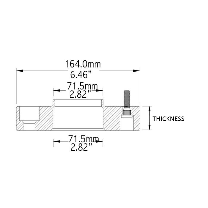 Revolution CNC Lathes And Milling Machines Wheel Adapter 5500-5500H-E - Adap-5X5 2.00 HC 71.5 M14 1.5