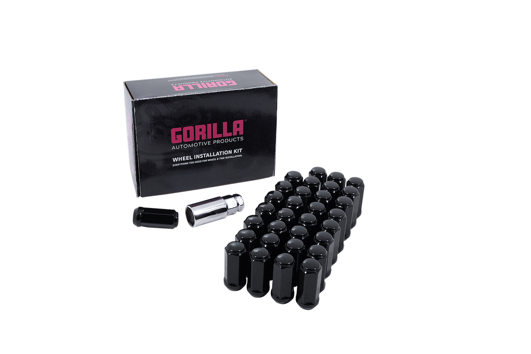 Gorilla High Corrosion Resistance Wheel Installation Kit K8LT19-14150BGR - Black 8LUG 14-1.50 Hex Wik Trk