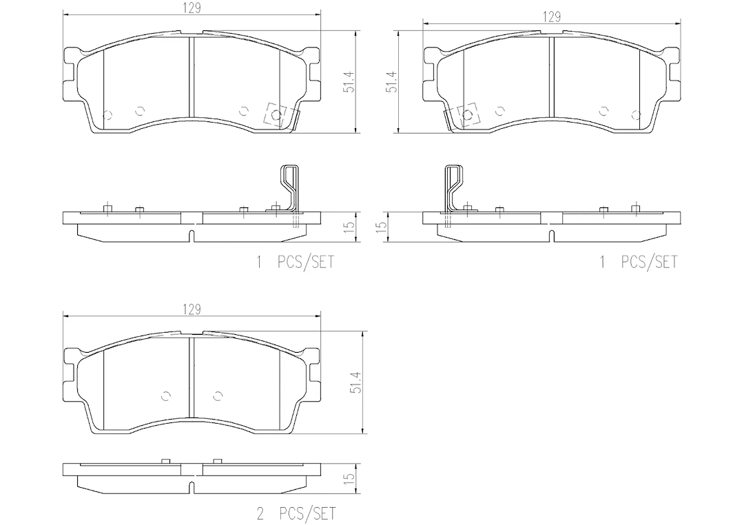 Brembo Premium Low-Met OE Equivalent Pad Brake Pad P30016N - Disc Set