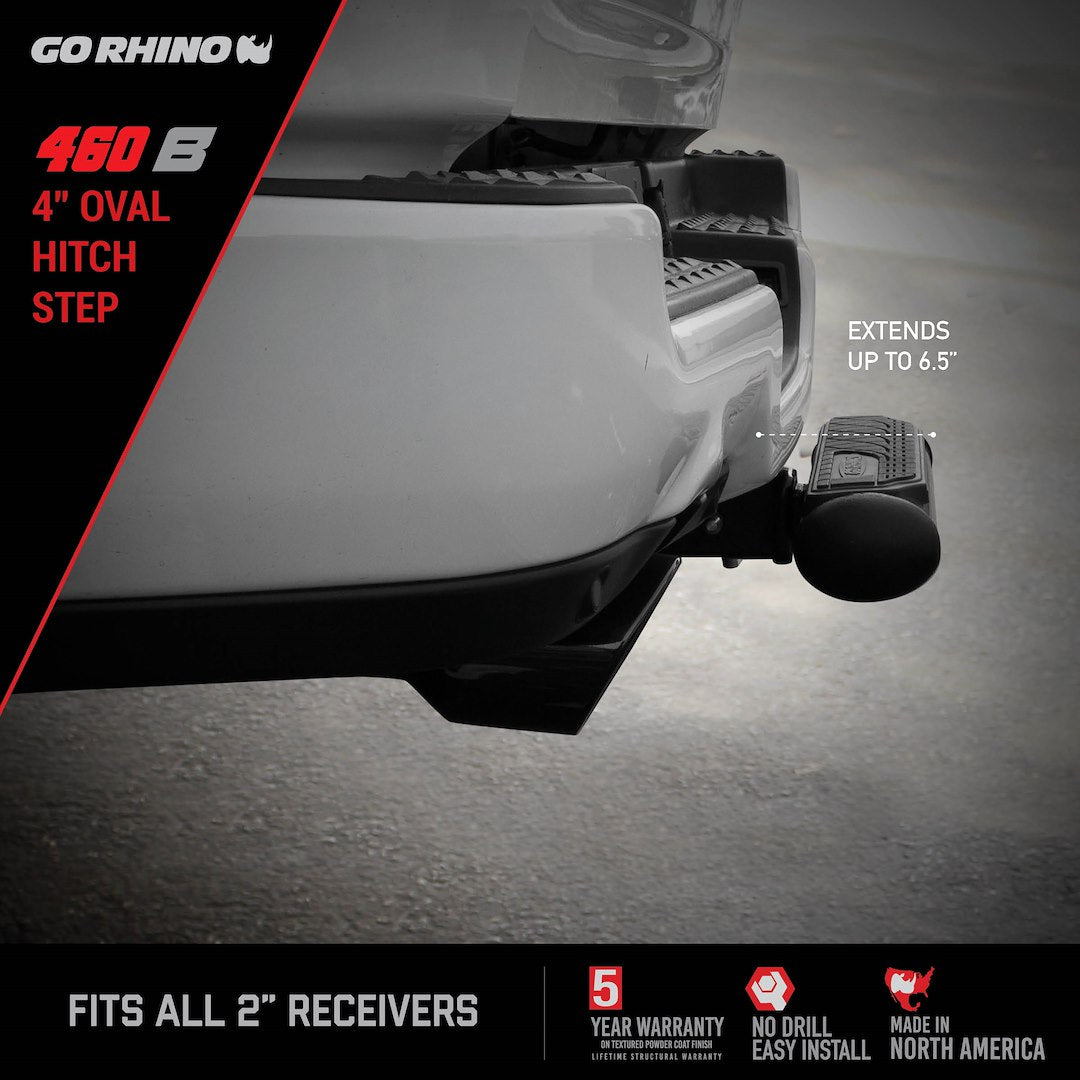 GO Rhino No Tools Required Truck Step 460B - Hitch Stp Oval