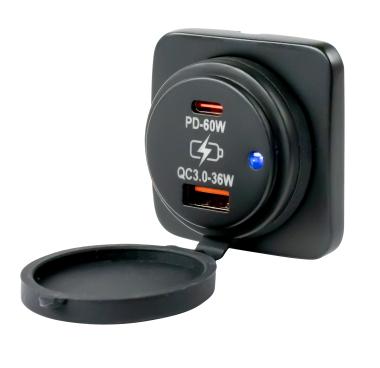 SEA DOG No Supplier Warranty USB Outlet 426531 - USB-A USB-C Square Surface MT