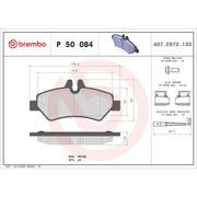 Brembo Premium Low-Met OE Equivalent Pad Brake Pad P50084 - Disc Set