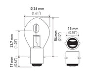 Hella Easy To Install Multi Purpose Light Bulb 002084161 - 6260 12V 60 60W BA20D B11 S2