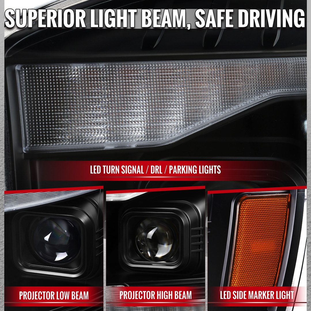 Spec-D Tunin 2LHP-RAM06JM-SQ-RS Headlight Assembly