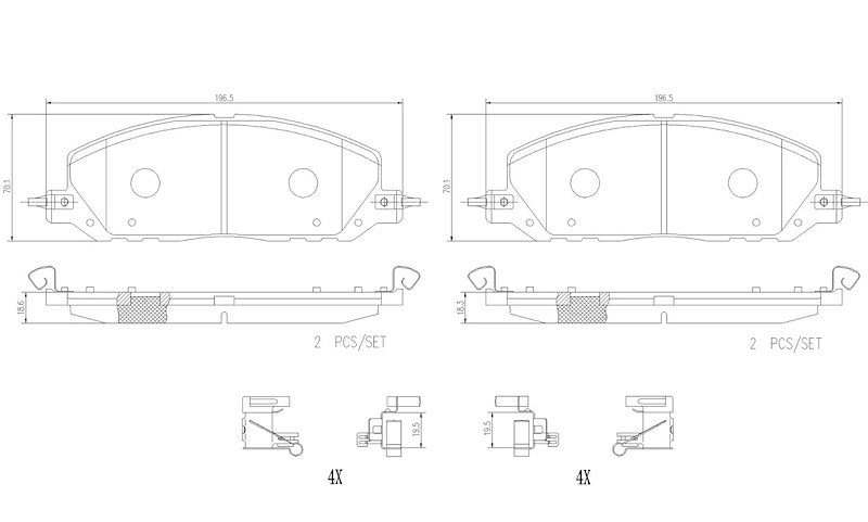 Brembo Premium Low-Met OE Equivalent Pad Brake Pad P24243