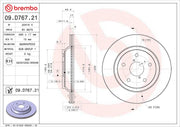 Brembo Rust-Resistant Coating Brake Rotor 09D76721C02 - Disc