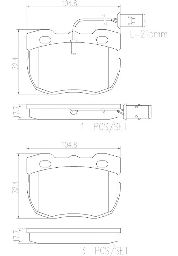 Brembo Premium Low-Met OE Equivalent Pad Brake Pad P44004N - Disc Set