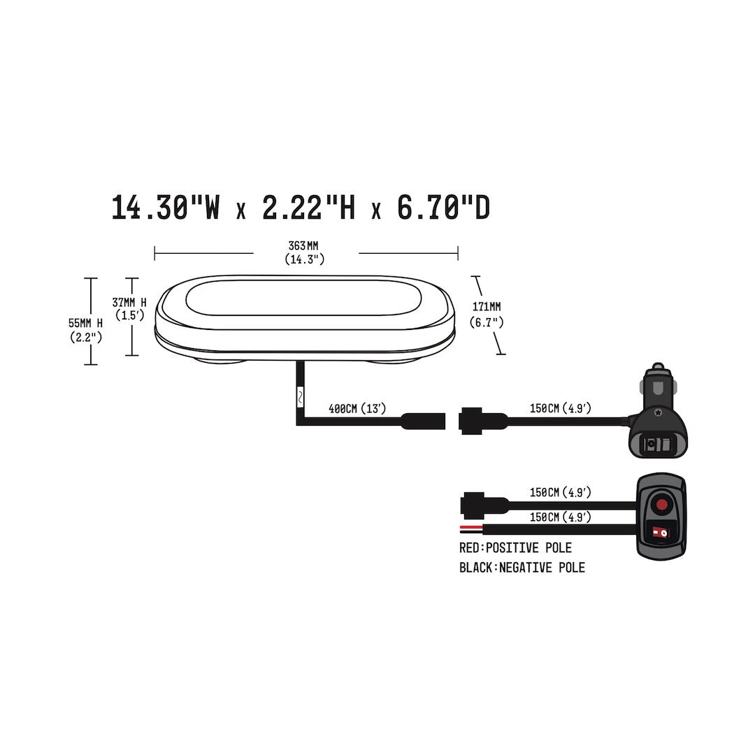 ARC Lighting Integrated Cruise And Flood Mode Warning Light BB6011C - Work Bar Strobe