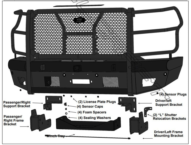 Steelcraft Convenient Front Receiver Hitch Bumper HD10447RCW - 20-23 Chevy Silverado 2500 3500 BL
