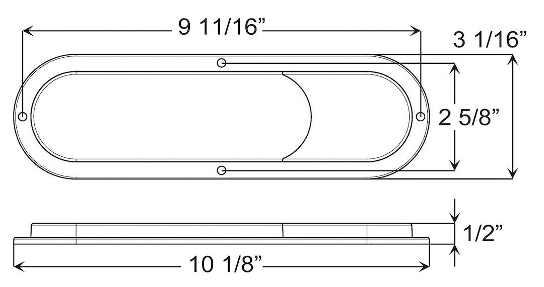 Optronics Patent Pending Trailer Light STL68RBP - Red Led Stt BU Flng Mnt Res Poly