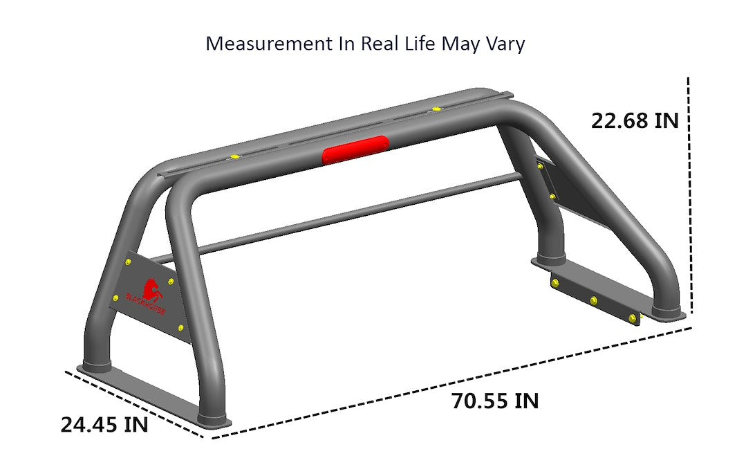 Black Horse Limited Lifetime Warranty Truck Bed Bar RB001SS - Classrolbar .5TON SS 01-19