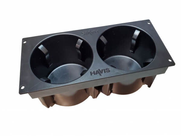 Havis Fixed Internally Mounted Design Cup Holder CUP2-1004 - Self-Adjusting Dual