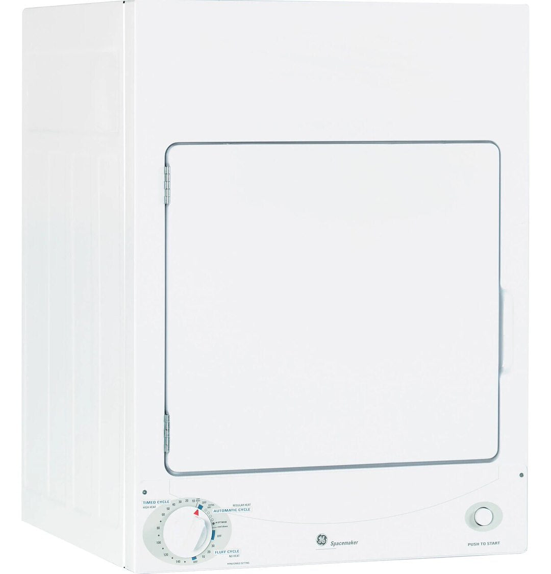 GE Appliance Stationary Model Clothes Dryer DSKS333Ecww - Spacemaker 120V 3.6 CU. FT. Stat