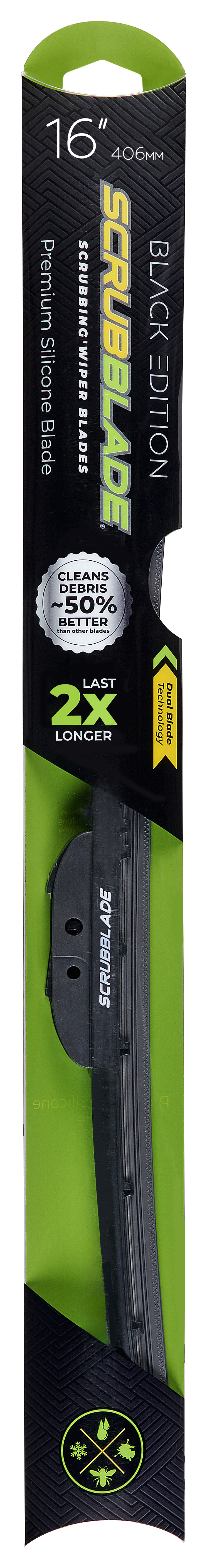 Scrubblade PB1600 Windshield Wiper Blade - Black