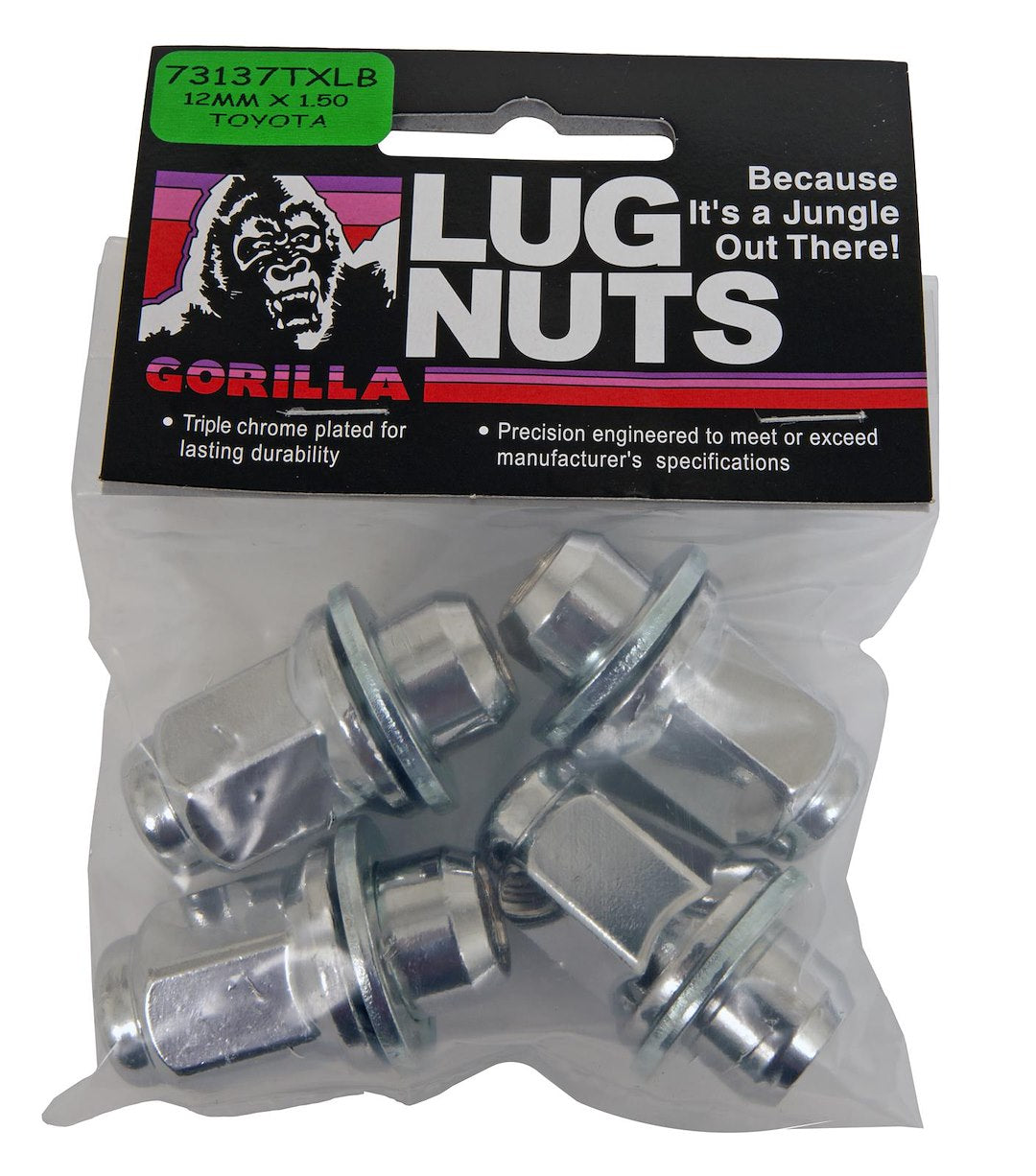 Gorilla High Quality Product Lug Nut 73137TXLB - 4PK 12MMX1.50 Xtra Long Wsher