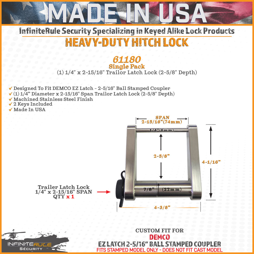 Infiniterule 61180-S Trailer Hitch Lock