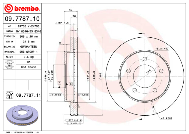 Brembo 09778711C02 Brake Rotor