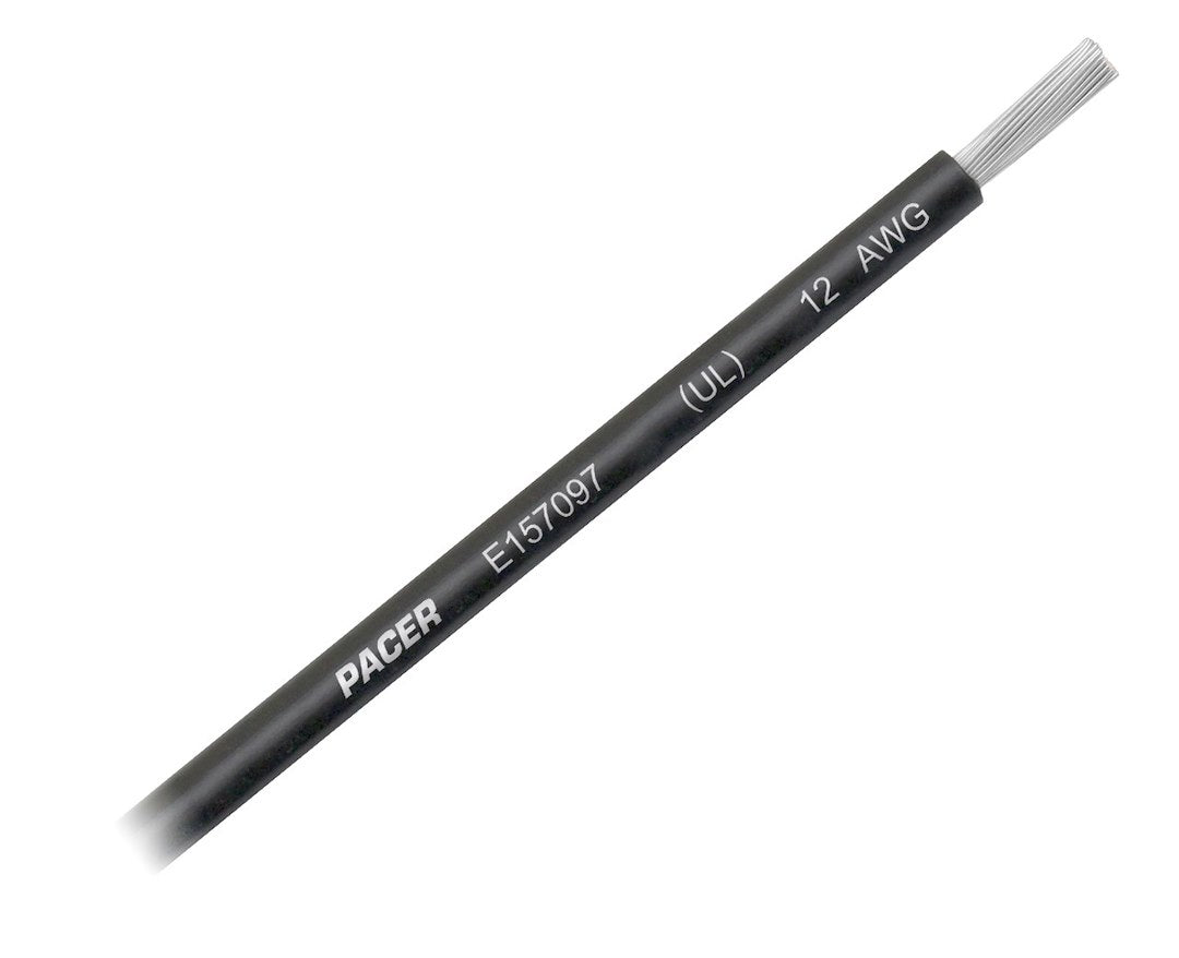 Pacer No Supplier Warranty Primary Wire WUL12BK-100 - 12 Awg UL BK TC 100FT RL