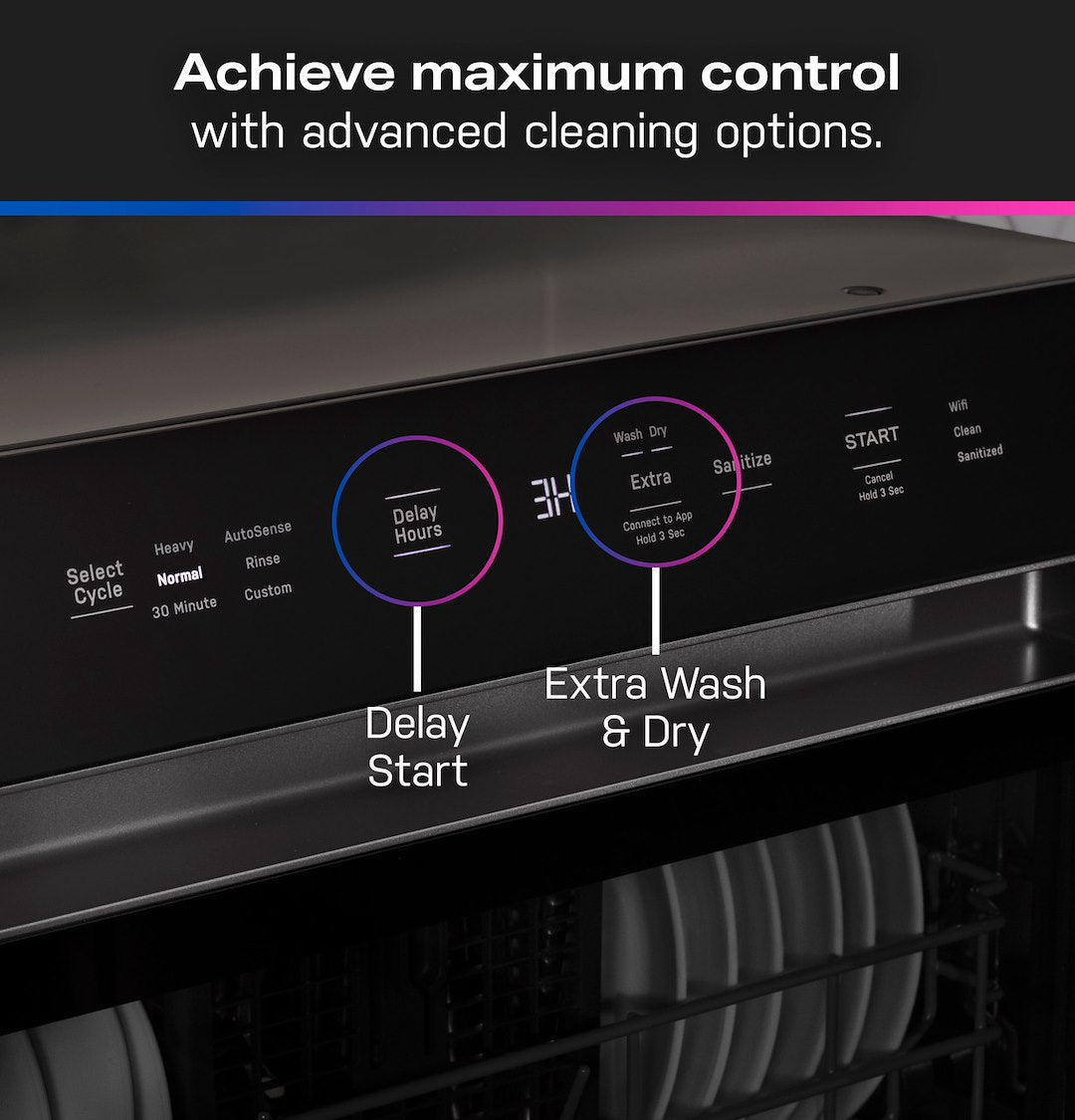 GE Appliance Built-In Wi-Fi Powered By SmartHQ™ Dishwasher PZF560HGWBB - Profile Energy Star Smart Comp