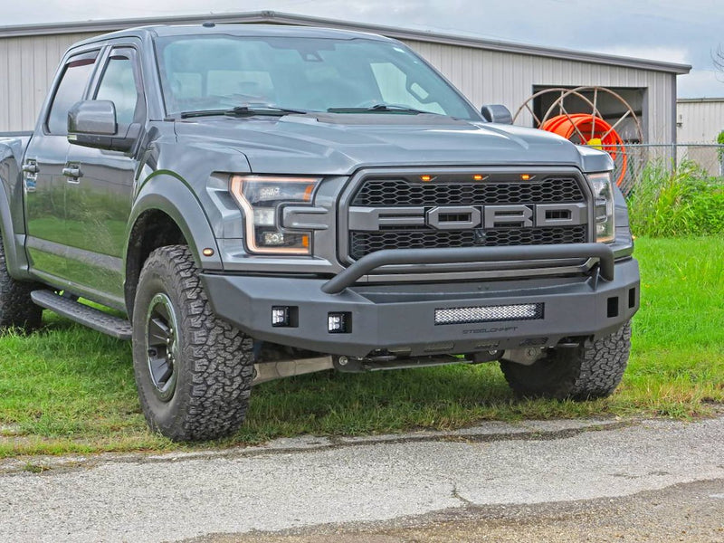 Steelcraft Convenient D-Ring Shackle Mounts Bumper 71-11425HP - 23-24 Ford Super Duty Textured Bla