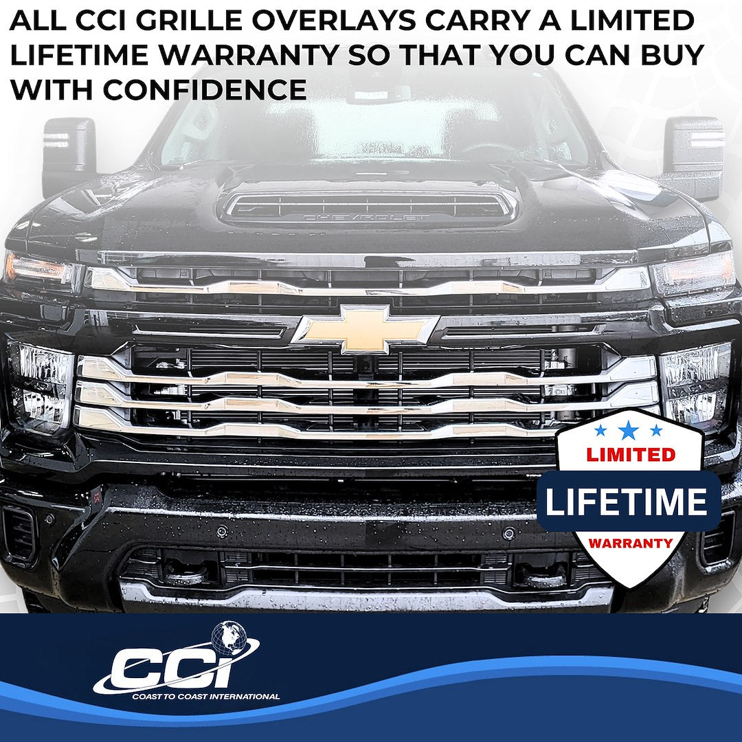 Coast2Coast Limited Lifetime Warranty Grille Insert GI208 - Chrome GI 24-25 Slvrd 2500 WT LT 4PC
