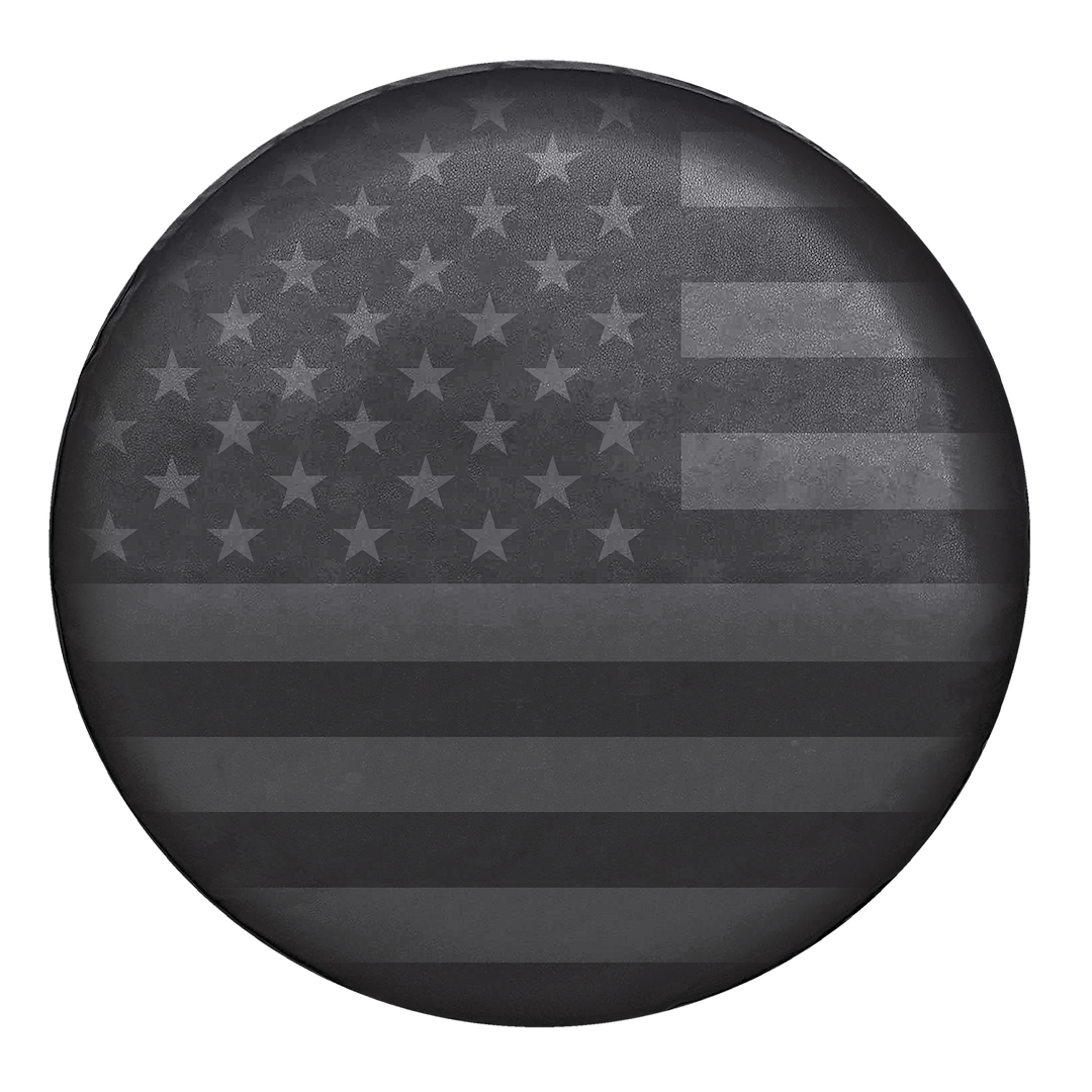 Plasticolor WeatherPro Water-Resistant Product Spare Tire Cover 000792R01 - Black Gray American Flag Cov