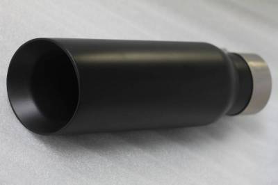 Black Horse Rust And Corrosion Proof Material Exhaust Tail Pipe Tip MT-RR03BK - Universal Muffler TIP-Muffler