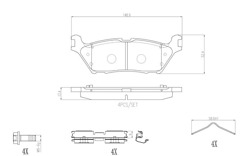 Brembo Premium Low-Met OE Equivalent Pad Brake Pad P24252