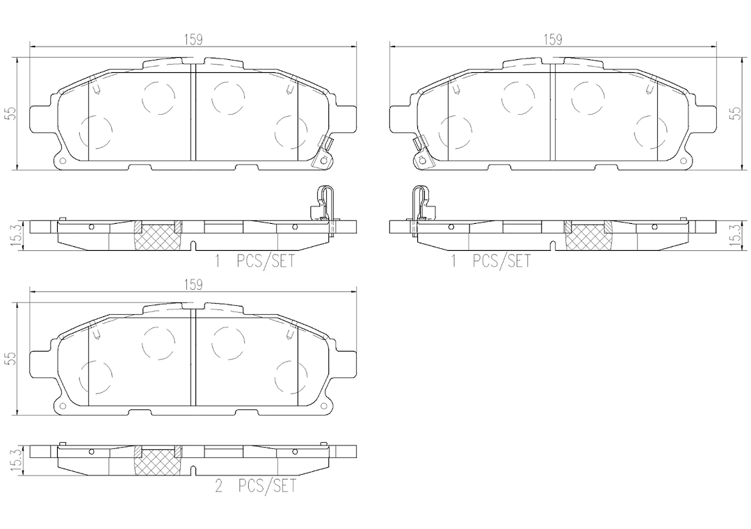Brembo Premium Low-Met OE Equivalent Pad Brake Pad P56110N - Disc Set