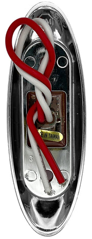 RV Designer Meets DOT Lighting Requirements Trailer Light L933 - Red Chrome Oblong Bezel Led Mark