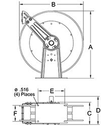 Reelcraft SA Made In USA Hose Reel 81100OLP - 100FT