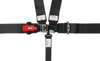 Simpson Race Bolt-In Or Clip-In Lap Belt Seat Belt 3B33Pikx - Black D3-X 3X3 PAD