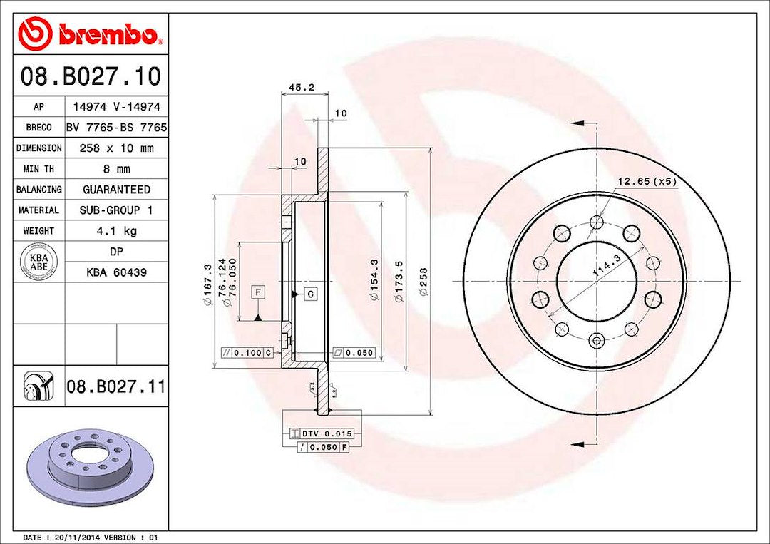 Brembo Components Not Hazardous To Health Brake Rotor 08B02711C02 - Disc