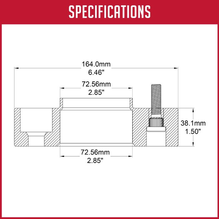 Revolution CNC Lathes And Milling Machines Wheel Adapter 5120-5120H-C - Adap-5X120 1.50 72.56 M14