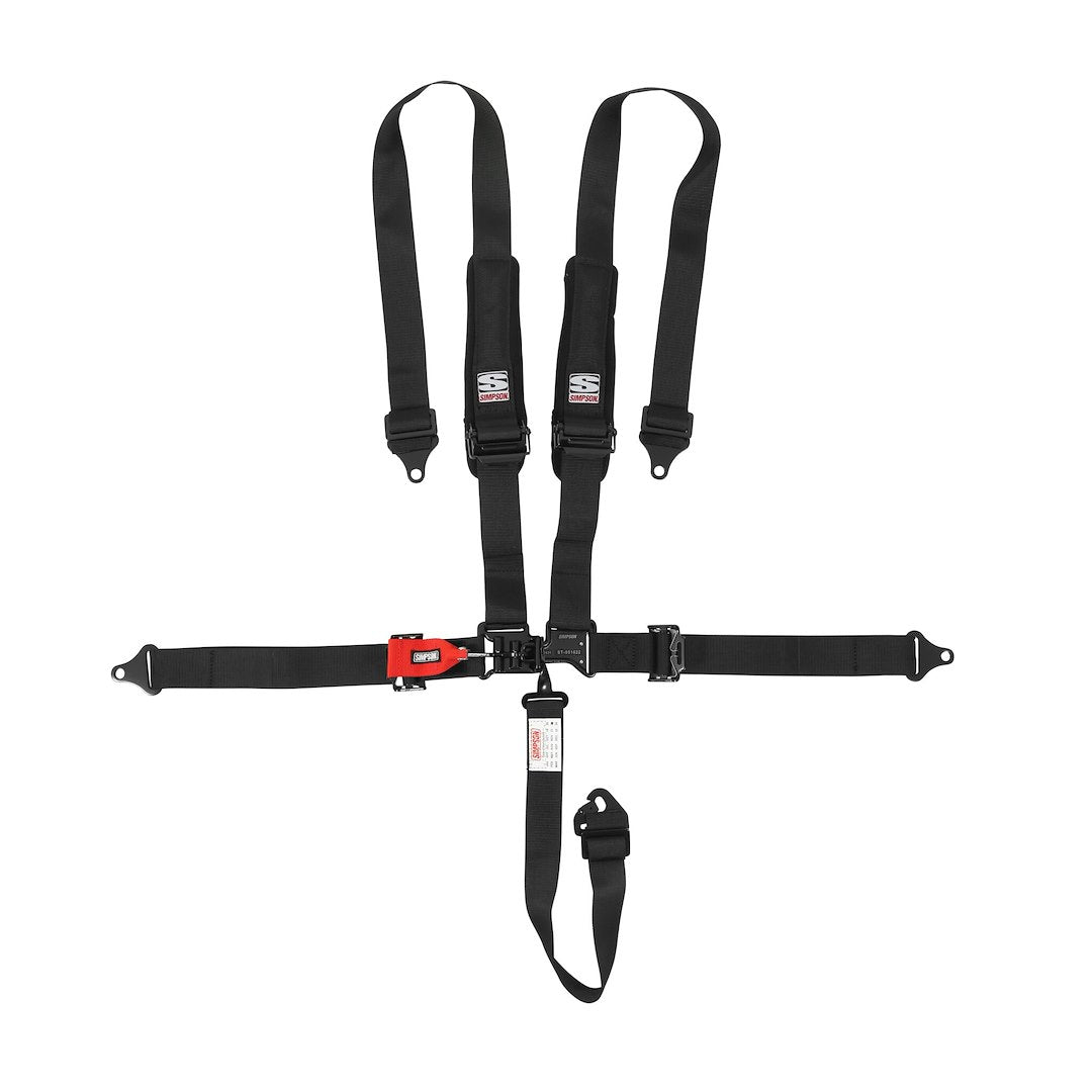 Simpson Race Bolt-In Or Clip-In Lap Belt Seat Belt 3B22Pikx - Black D3-X 2X2 PAD