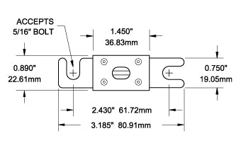 Blue SEA No Supplier Warranty Fuse 5163-BSS - Anl 750A