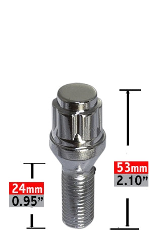 Revolution One Piece Solid Design Lug Bolt 63K548-24 - Blt M14X24M 20