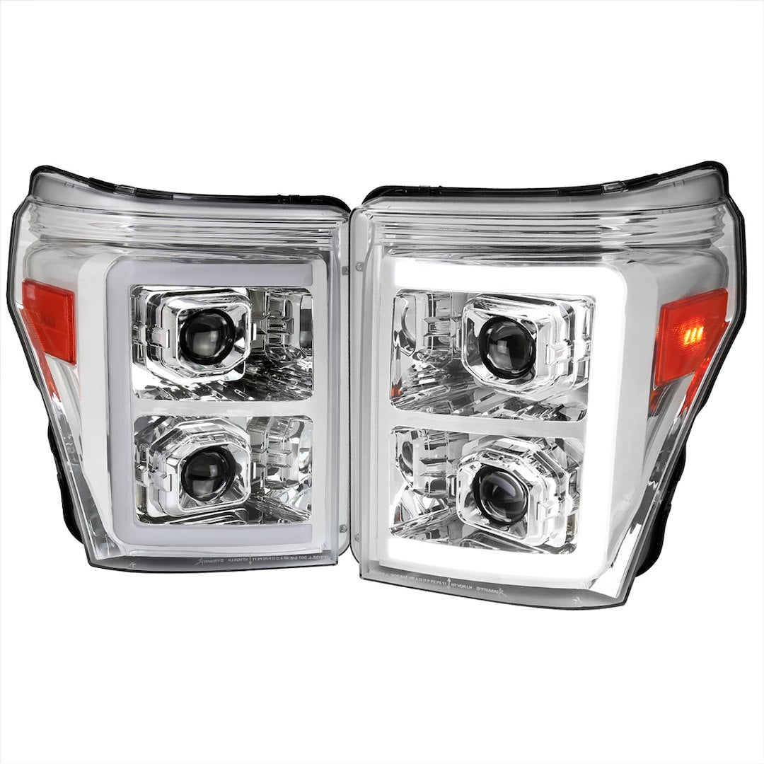 Spec-D Tunin Integrated LED C-Bar Headlight Assembly 2LHP-F25011-SQ-RS - Projector Headlights Sequentia