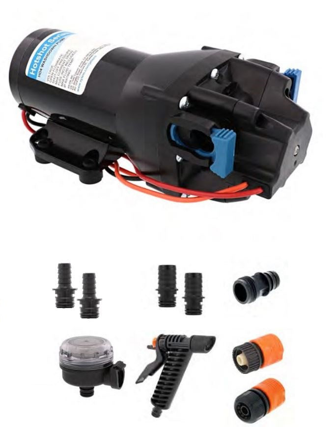 Jabsco Integrated Sealed Pressure Switch Boat Washdown Pump Q401J-118N-3A - Hotshot HD4 12V 4GPM 60PSI