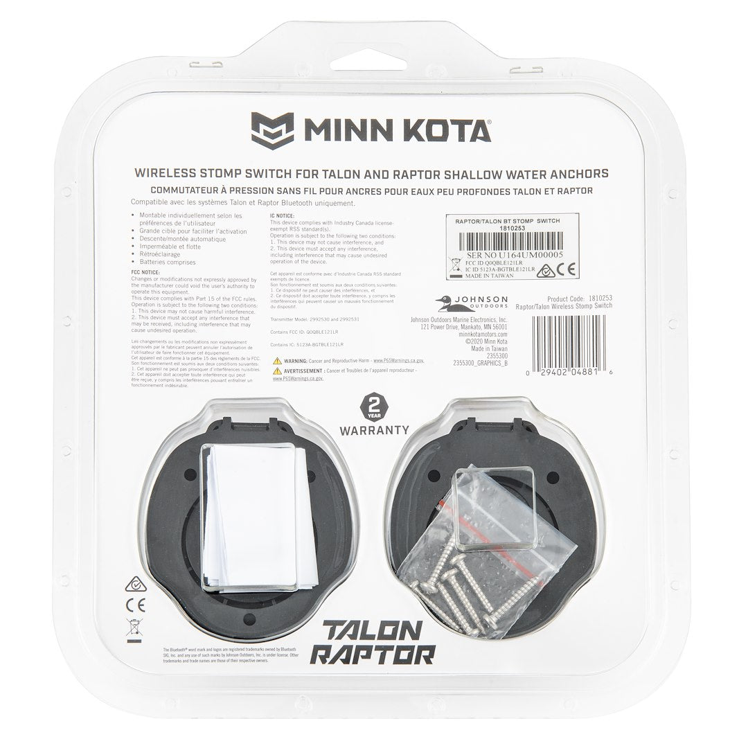 Minn Kota Automatic Up Anchor Controller 1810253 - Raptor Talon Blueth Stomp Switches