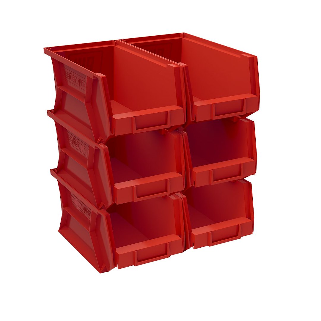 Weatherguard Limited Lifetime Warranty Van Storage System Shelf Bin Box 9855-7-02 - Red Model 9855-7-02 Bins 6IN 7.1