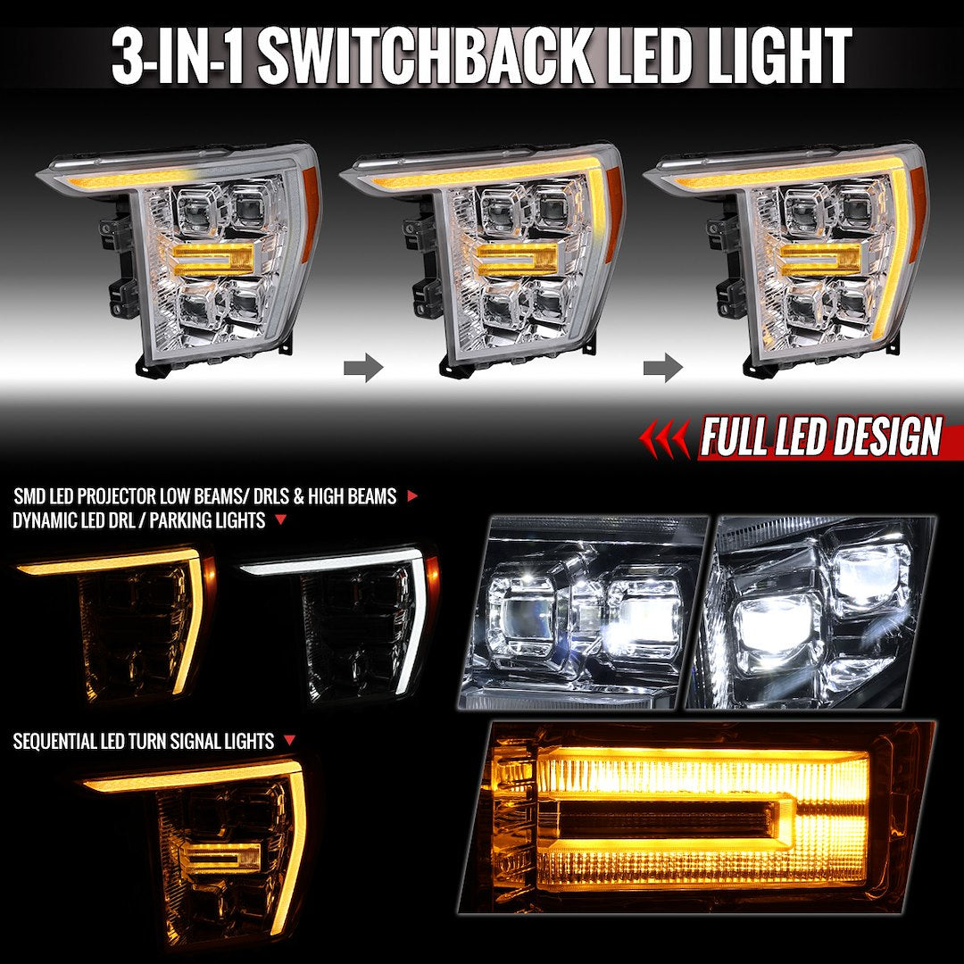 Spec-D Tunin 2LHE-F15021L-SQ-RS Headlight Assembly - White