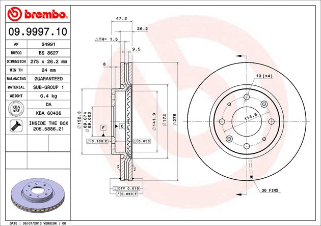 Brembo 09999710C02 Brake Rotor