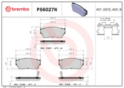 Brembo Premium Low-Met OE Equivalent Pad Brake Pad P56027N - Disc Set