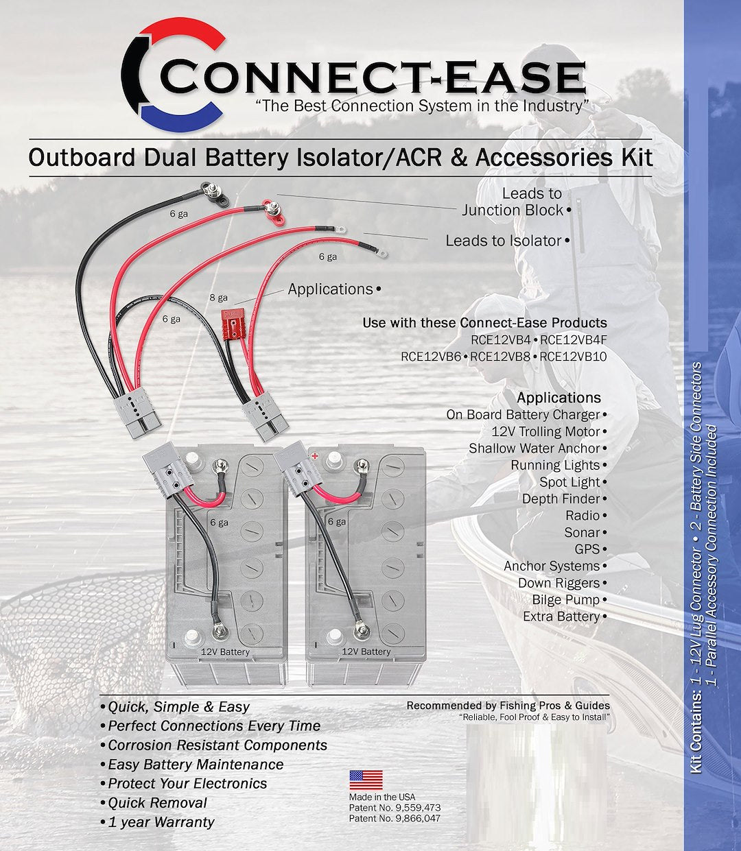 Connect Ease Corrosion Resistant Components Battery Connection Harness RCE12VBM6IK - Gauge Dual QU