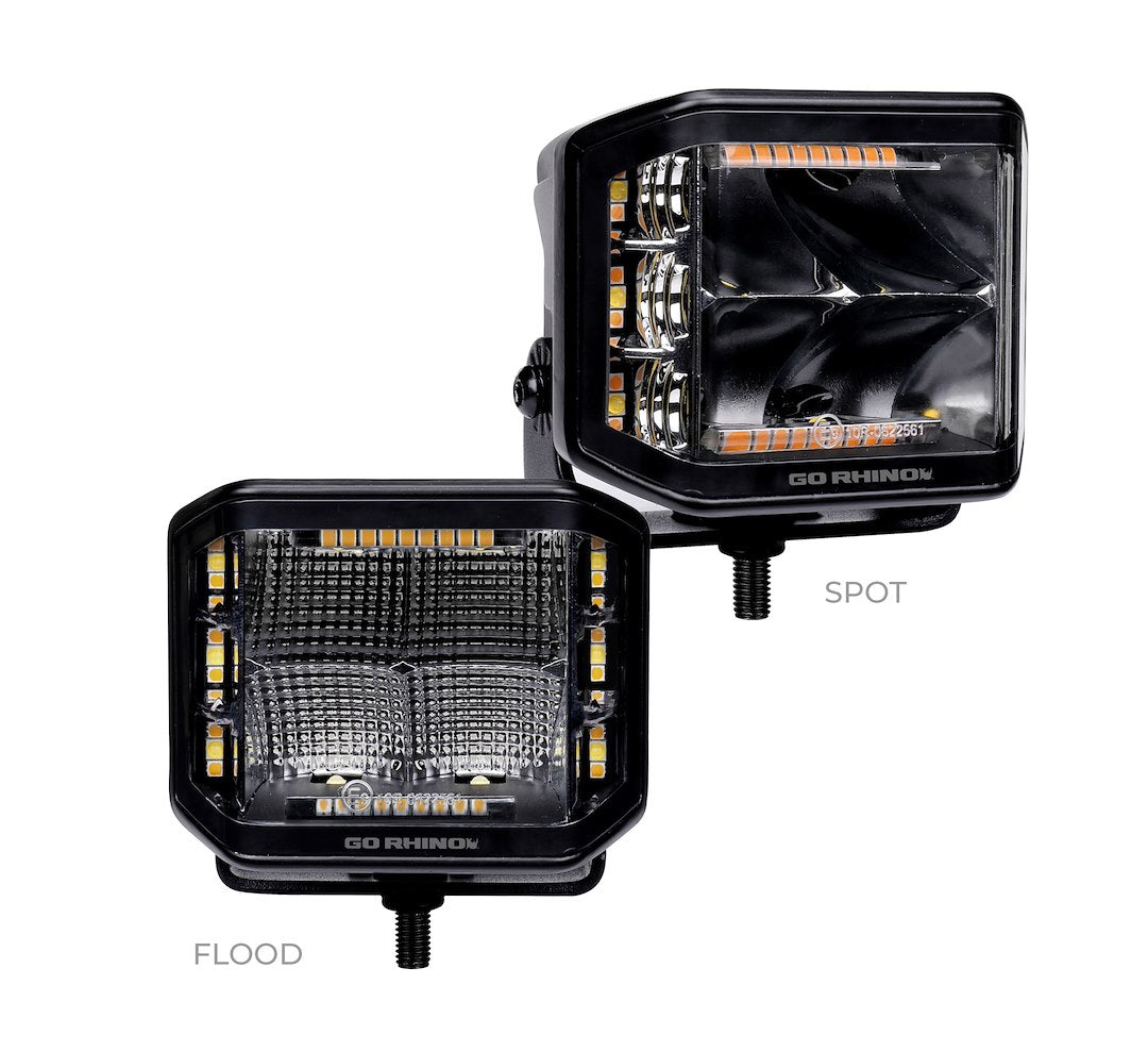 GO Rhino Stem Mount Installation Driving/ Fog Light 750700322FCS - Black Out Combo Series Lights Pai