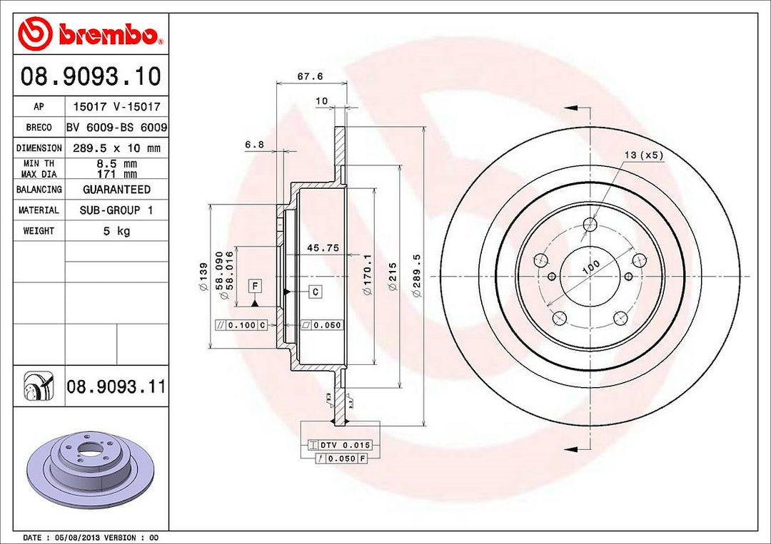 Brembo Components Not Hazardous To Health Brake Rotor 08909311C02 - Disc