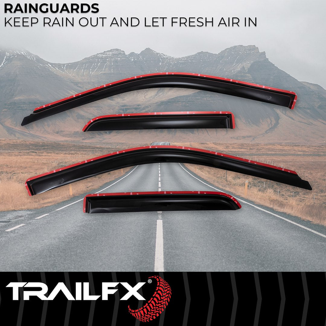 Trailfx Limited Lifetime Warranty Rainguard 4101IC - Smoke Tfx Inchannel Wndw Vents 4PC